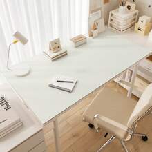 1pc Solid Color Tablecloth, Large Size Table Cover, Dining Table Mat, Desk Pad, Office Desk Mat, PU Leather Material, Waterproof And Oilproof, Suitable For All Kinds Of Table Tops & Countertops, Daily Home Decoration, Modern Minimalist Style - Black - View 8