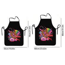 A Stylish Polyester Nail Polish Print Apron, Made Of Polyester, Adjustable, Waterproof And Comfortable, Suitable For Home Cooking, Baking, Grilling And DIY Projects, Unisex. - Multicolor - View 3