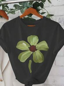 Camiseta de algodón de manga corta estampada para mujer - Blanco - Ver 6