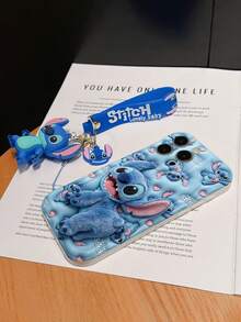 Disney Lilo And Stitch Phone Case : 3D Fluffy Pattern Border Protector Phone Soft Phone Case With A Free Cute Stitch Bracelet Chain Lanyard, Stitch, Lilo, Angel, For Apple 17 Promax 17 Pro 16 15 14 13 12 11 Pro Max XS Max X XR Soft Cover Summer Phone Case - White - View 6