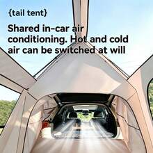 4-6 Person Trunk Camping Tent Multifunctional Outdoor Tent With Awning Quick To Set Up, Attaches To Your Car Trunk, Waterproof And Windproof, Easy To Assemble And Disassemble, Ideal For Road Trips, Outdoor Camping, And Picnics, Suitable For All Seasons - 彩色 - 查看 5
