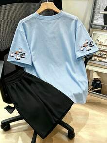 Bộ áo thun và quần short in chữ hình chó, trang phục thường ngày mùa hè cho nữ size lớn, phù hợp cho đi nghỉ, đi biển, Ngày của Mẹ, mặc hàng ngày, đi chơi, đám cưới, đi biển, tập thể dục, lễ tốt nghiệp, tiệc tùng, thời trang - Nhiều màu - Xem 2