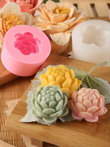 1件創意蓮花/花苞/睡蓮造型手工皂模具，多功能DIY手工模具，適用於樹脂、蠟燭、手工皂、家居裝飾創作，易脫模，可重複使用 - 多色 - 查看 3