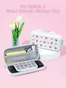 Minimalist Ins Style Red Cherry, Bow Pattern Switch/Switch 2 Protective Case, Compatible With New Switch 2 (2025)/Switch NS/Switch OLED/Lite, Compatible With Switch Gaming Console Accessories, Full Set Including Storage Bag, Card Slot Base, Game Card Case, Switch Protective Cover, Best Gift Compatible With Switch Players - Multicolor - View 9