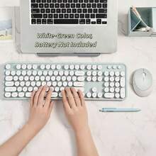 MOFII Sweet 2.4G Wireless Keyboard & Mouse Combo Plug And Play 10M Transmission Silent 104 Keys Multimedia Shortcuts 3 Speed DPI Mouse Compatible Windows Android For Office Home Use Batteries Not Included - View 17