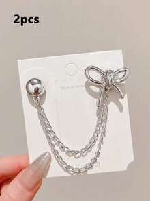 2pcs Adjustable Pant Clips And Cuff Clips, Detachable Pant Leg Clips Suitable For Pants And T-Shirts, With Chains, No Sewing Required To Shorten Pant Legs, Strong Clips, Multifunctional Clips, Shirt Clips Can Tighten T-Shirt Hem, Collar And Pant Legs, Fashion Accessories For Women - Multicolor - View 10