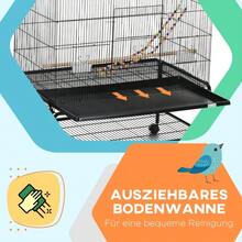 Bird Cage With Perches, Bird Toys And Removable Bottom Tray, Black - 均碼 - 查看 5
