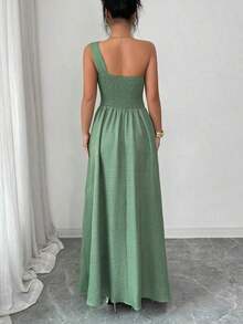 Women Midi Dresses - Green - View 2