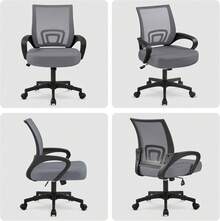 Modern Ergonomic Office Chair Adjustable Swivel Mesh Computer Chair With Back Support Arms Wheels For Home Work Students Study Black - Dark Grey - View 6