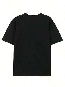 Basketball Print T-Shirt, Basketball Mom, Basketball Silhouette, Basketball Tee – Breathable And Comfortable For Everyday Wear Or Lounging – Ideal Gift For Friends And Family. Loose Fit, Casual And Versatile T-Shirt - 黑色 - 查看 4