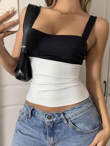 op de punto ajustado de color negro, nueva llegada para mujer - Blanco y Negro - Ver 6