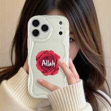 Fanahat-Funda para teléfono: Funda minimalista ondulada color crema con flor de rosa,  y texto en inglés, nueva para la serie  17, hecha de material TPU con un diseño simple y elegante. Disponible en tres colores, con protección precisa para la lente, excelente agarre y funcionalidad - Color mixto 3 - Ver 3