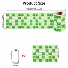 1 rollo de papel tapiz autoadhesivo, pegatina de pared con patrón de mosaico, pegatina de borde, pegatina de zócalo, adecuado para el hogar, la cocina, la habitación, la pared, la decoración del zócalo - 1PC - Ver 12