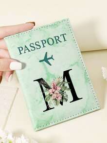 1pc A-Z 26 Letters Fashionable Letter Print Stylish Burgundy Passport Cover, Premium PU Leather Passport Wallet With Multi-Card Pockets For Credit Cards, Boarding Passes, And IDs, Compact And Portable Travel Essentials Organizer For Women, Men - Pink - View 67