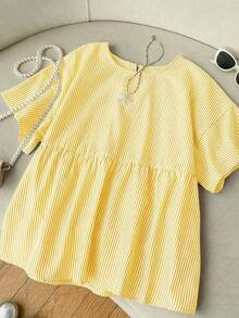 Camisa de mujer tejida a rayas verdes - Amarillo - Ver 9