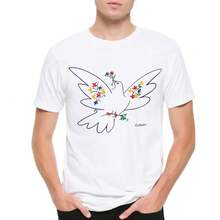 Camiseta Pablo Picasso Paloma de la Paz, 100% Algodón, para Hombre y Mujer, Todas las Tallas (ISK-902651) - alta calidad - Negro - Ver 2