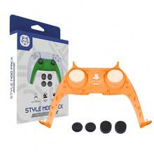 Juego TOPWOLF 5 en 1: Cubierta protectora del controlador de juego, que incluye cubiertas decorativas de repuesto para el frente y el mango central, y 4 tapas para los joysticks, compatible con 5 accesorios de juego, fabricado en material ABS, molde auténtico (controlador no incluido) - Juego de fundas 5 en 1 para PS5 - Ver 26