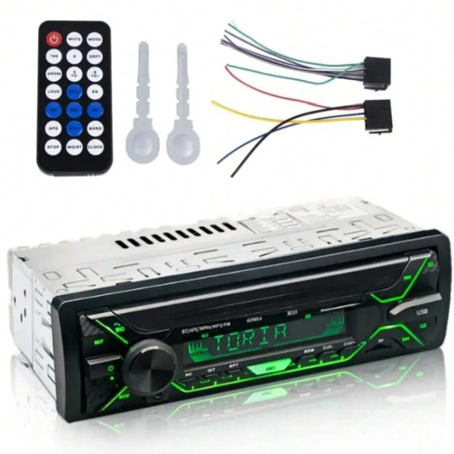 Single DIN 12V/24V Car Bluetooth MP3 Player FM Radio Receiver With Adjustable Backlight Audio Systems - A - View 1