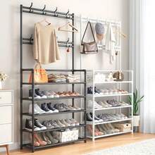 Multi Layer Entry-Level Clothes Hanger And Shoe Rack, Jacket And Shoe Rack, Foyer Bench Storage Rack With 8 Hooks, Can Accommodate 30 Pairs Of Shoes, Suitable For Foyer, Bedroom, Hallway, Office, Suitable As Holiday Gifts - Multicolor - View 6