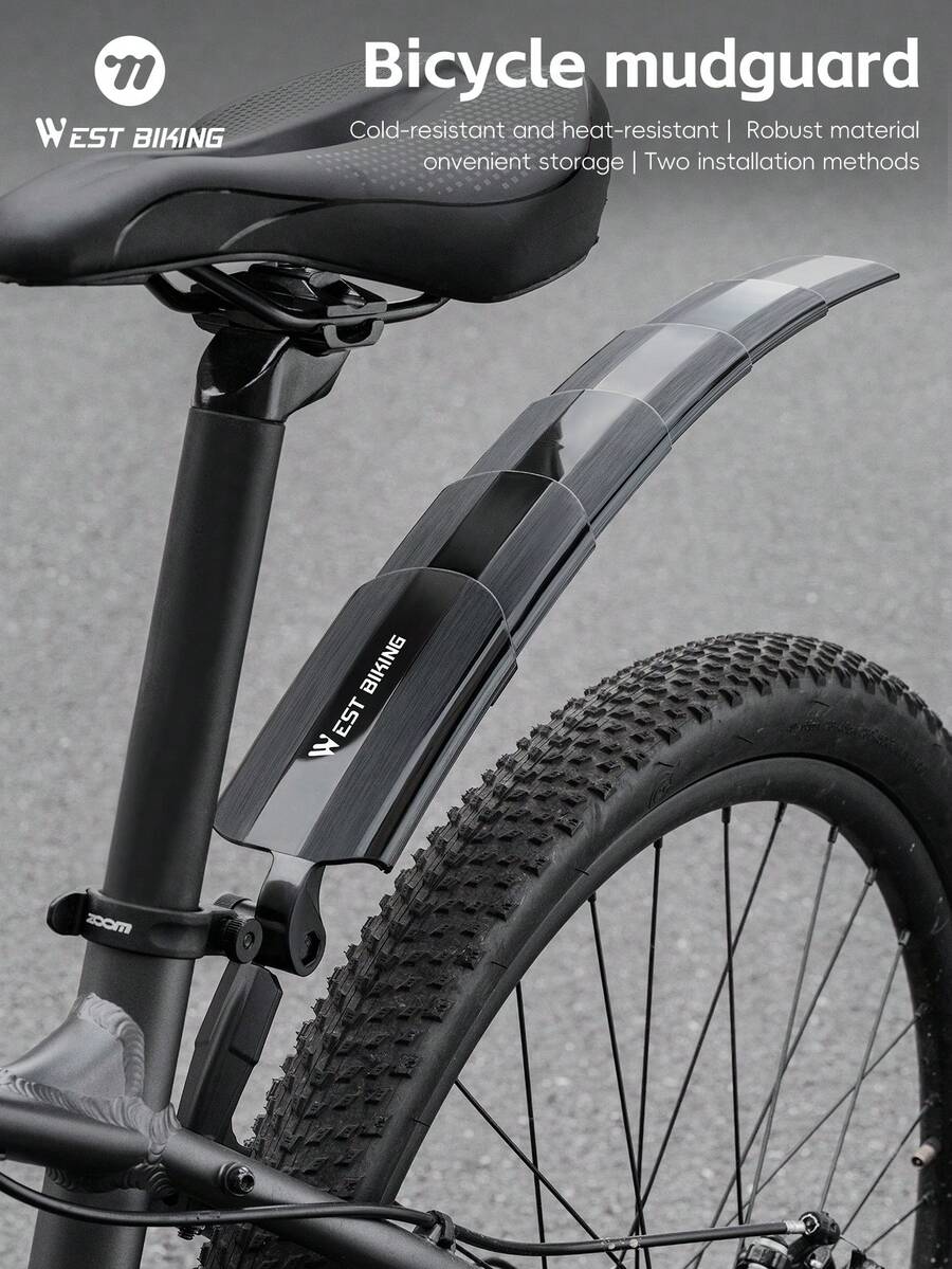 Chắn bùn xe đạp WEST BIKING có thể gập lại, điều chỉnh góc độ và dễ dàng mang theo, chắn bùn trước và sau, 2 phương pháp lắp đặt, phù hợp với hầu hết các loại xe đạp. - Nhiều màu - Xem 1