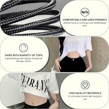 2pcs Women's Adjustable Shirt Tuck Elastic Short Waistband - Adjustable Waist For Tops, Sweaters, Shirts - Seamless Design Abdominal Compression Women's Shirt Fixing Belt Waist Trainer Seamless Design Smooth Texture - Black - View 4