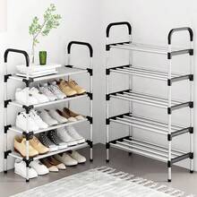 1pc Multi-Layer Shoe Rack, Freestanding Shoe Rack, Easy To Assemble, Suitable For Rental Apartments, Entryway, Hallway, Bedroom, Bathroom, Office, Living Room Shoe Storage Rack, Entryway Furniture, Shoe Organizer Rack, Space-Saving Design, Suitable For Various Room Types - Black - View 4