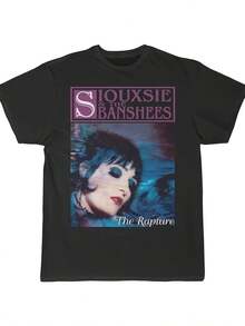 New Unisex Vintage-Style T-Shirt From 2026, Featuring The Iconic Rapture Print From Suksie And Bansuches. A Soft, Comfortable, Neutral-Style Tee, A Casual Streetwear Staple Suitable For All Seasons, Versatile And Affordable For Everyday Wear. Women's Shirts, Women's Sweatshirts, Women's Sweaters, Casual Blouses, Summer Dresses, Prom Dresses - 黑色 - 查看 1