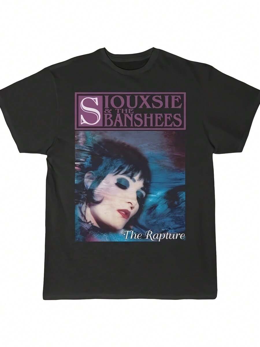 New Unisex Vintage-Style T-Shirt From 2026, Featuring The Iconic Rapture Print From Suksie And Bansuches. A Soft, Comfortable, Neutral-Style Tee, A Casual Streetwear Staple Suitable For All Seasons, Versatile And Affordable For Everyday Wear. Women's Shirts, Women's Sweatshirts, Women's Sweaters, Casual Blouses, Summer Dresses, Prom Dresses - 黑色 - 查看 1