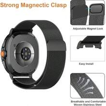 Tương thích với Samsung Galaxy Watch 8 40mm 44mm/Galaxy Watch 8 Classic 46mm, Dây đeo dạng lưới bằng thép không gỉ có thể điều chỉnh, khóa từ tính dành cho Galaxy Watch 8/8 Classic - Nhiều màu - Xem 4