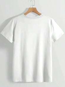 1 Piece Women's T-Shirt With Cartoon Dog Print - Casual Loose Fit, Short Sleeve, Round Neck, Medium Elasticity, Machine Washable, Casual Top For Women, Unique Design, Fashionable T-Shirt For Spring And Summer, 180g 100% Cotton. - 白色 - 查看 2