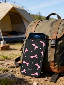 New Bow Pattern Slip-In Phone Protective Case Pouch, Black Outdoor Phone Storage Bag, Slip-In Phone Bag, Made Of Shockproof And Dustproof Neoprene Material, Soft And Elastic Lining, Portable Unisex - Multicolor - View 3