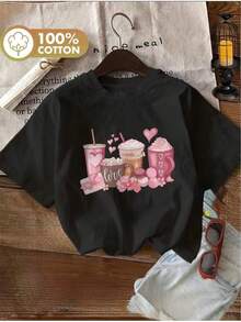- Basic T-Shirt With Summer Love Cups Print - Loose And Comfortable Men's T-Shirt - Back - View 1