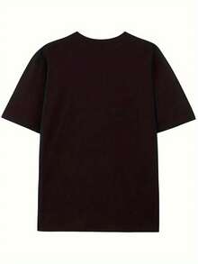 Unisex Cotton T-Shirt With Spiderweb Design For Men And Women, Round Neck, Breathable, Elastic, Knitted, Lightweight, Short Sleeve, For Casual Sports, Birthday, Father's Day, Special Occasions, Fun Design, Comfortable Top - 黑色 - 查看 4