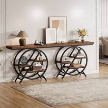 Tribesigns Sofa & Console Tables - Brown - View 7