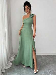 Women Midi Dresses - Green - View 7