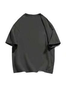 Women's Short-Sleeved T-Shirt, Rabbit Print Design, Round Neck, Casual, Versatile, For Young Girls, Black Color, Spring/Summer. - Dark Grey - View 3