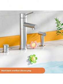 Silicone Sink Overflow Plug - Flower Shaped Drain Stopper, Durable And Easy To Install For Kitchen And Bathroom Sinks, Prevents Water Overflow And Clogging - A - View 5