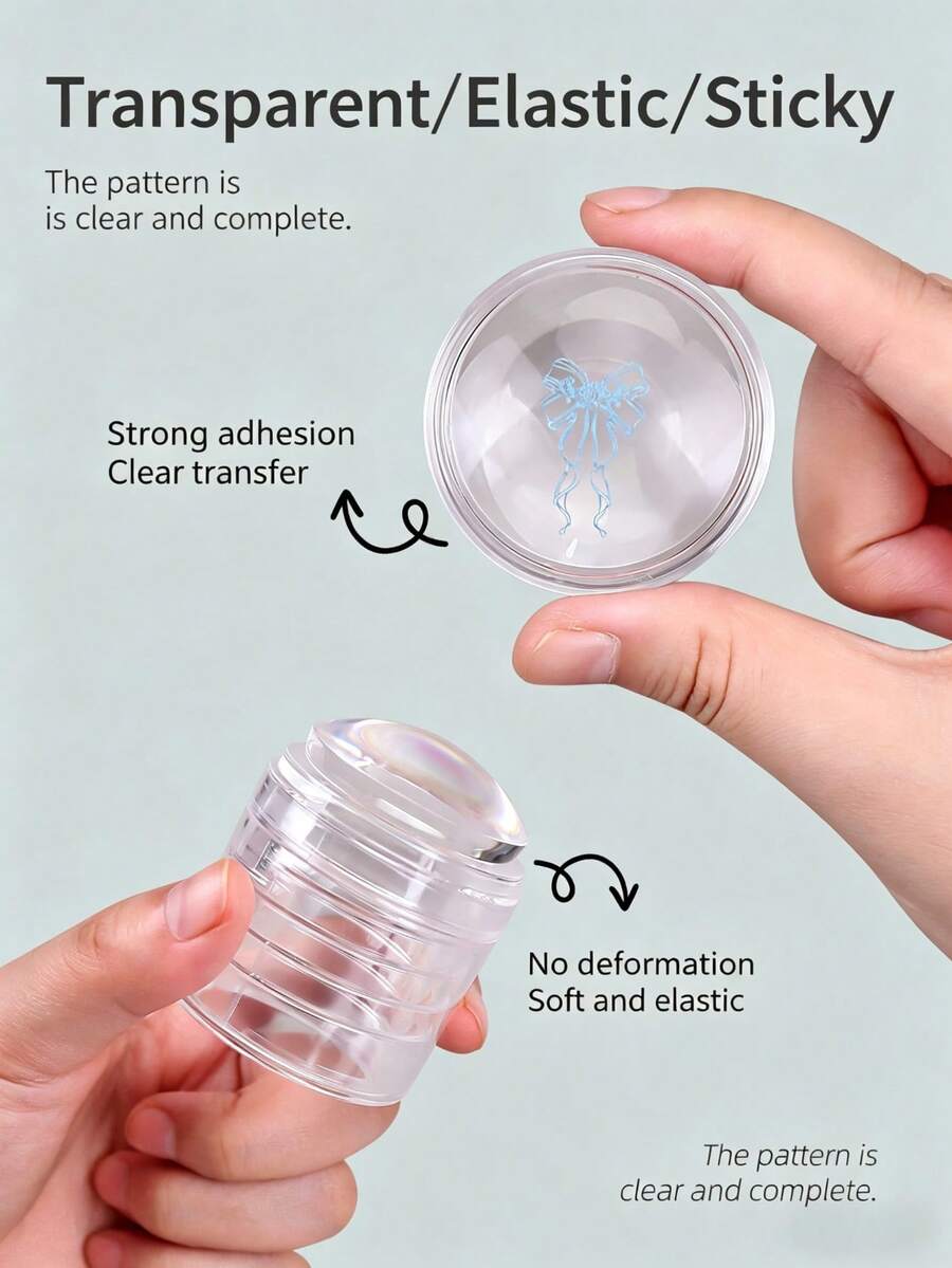 1 cái đầu dập móng nghệ thuật bằng silicon trong suốt, có thể thu vào, bán chạy nhất, dùng để thay thế đầu dập móng. - Nhiều màu - Xem 1