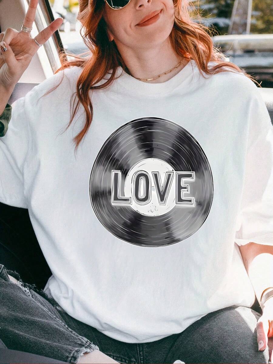 Camiseta casual versátil para mujer, hecha de algodón puro para una comodidad excepcional, diseño sencillo para un estilo diario sin esfuerzo. Camiseta para mujer para festivales de música, regalo para festivales de música, camiseta para amantes de la música country, regalo para fans del rock, camiseta con estampado de letras, camiseta casual de cuello redondo para primavera y verano, ropa de mujer. - Blanco - Ver 1