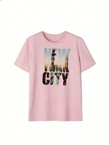 Short-Sleeve T-Shirt With American Tourist And Urban Style, Fashionable Short-Sleeve T-Shirt For Spring And Summer 2026, Made In Mexico, 180 Grams. Cartoon Print, Couple Design, Suitable For Indoor Or Outdoor Wear. Crew Neck, Unisex, Ideal For Office And Leisure. One-Piece Pack. - PK-P631577SLNDXZGY505 - 查看 2