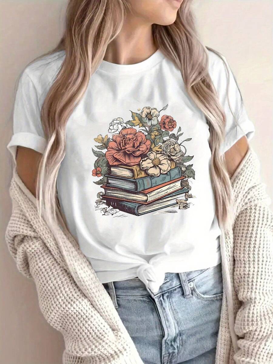 Camiseta de mujer para primavera y verano - Blanco - Ver 1