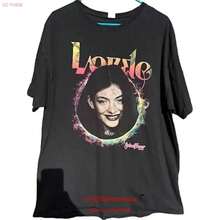 Women's Reversible Black T-Shirt From Lorde's 2022 Solar Tour, Size XL, Vintage Wash, Stretch Fabric, Suitable For Both Sexes, Elegant And Casual. - 黑色 - 查看 2