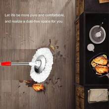 4 Pack Spin Mop Replacement Head For 360° Spin Mop System, Standard Size Round Shape Mop Head Replacement,Spin Mop Refills Replacement Head Microfiber, Machine Washable And Easy Cleaning - Trắng - Xem 7