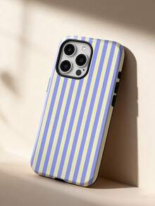 1pc Minimalist Artistic Colorful Striped Pattern Glossy 2-In-1 Phile Shell Full Coverage Hard Phone Case Compatible With Samsung/ 11/12/13/14/15/16/17 Pro Max - Multicolor - View 2