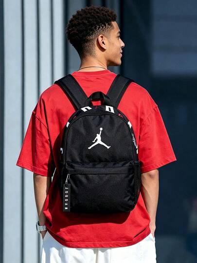 Jordan Mochila deportiva unisex de 25.4*12.7*33cm, bolsa de viaje para exteriores, mochila escolar para estudiantes de secundaria y preparatoria, mochila de entrenamiento