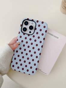 Ốp điện thoại màu xanh chấm bi Mocha, tương thích với iPhone 17/16/15/14/13/12/11 Pro Max - Màu xanh lam - Xem 8