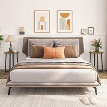 Small Round Side Table, Compact Bedside Table, Coffee Table Featuring A Metal Frame, Industrial-Style Round Sofa Tables For The Hallway In The Living Room, Durable, Rustic Brown End - Rustic Brown - View 6