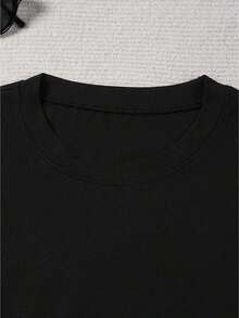 Women's Oversized T-Shirt With New York Lettering - Breathable Stretch Fabric, Black With White NY Print And I NY Logo Design, Summer Casual Wear, Machine Washable, Urban Style, Suitable For New York Pride And Everyday Wear, Crew Neck And Loose Fit With Crown And Letter Print, Spring/Summer Set, Ideal For Outdoor Layering, Spring Wardrobe Essential, Lightweight And Comfortable Top, Printed Pattern, Fashion Enthusiast's Choice - 黑色 - 查看 4