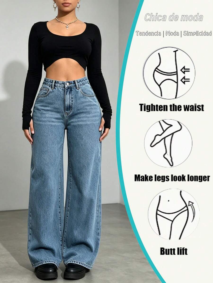 Baggy Jeans Mujer Mom Jeans Mujer Jeans Pantalon De Mezclilla Dama Pantalones De Mujer Pantalones Olgados Para Mujer Estilo Urbano - Pantalones vaqueros 2039-4 - Ver 1