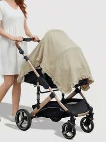 1 Stück Musselin Stilltuch zum Stillen, 100% Baumwolle atmungsaktives Stilltuch mit Rüschen, Mehrzweck-Privatschal für Mütter, Kinderwagenabdeckung/Autositz-Baldachin, perfekt für den Außen- und Innenbereich - Verschiedenfarbig - Übersicht 3